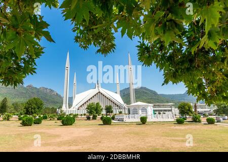 Shah Faisal Moschee ist eine der größten Moscheen der Welt. Islamabad, Pakistan. Stockfoto