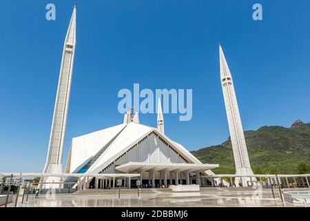 Shah Faisal Moschee ist eine der größten Moscheen der Welt. Islamabad, Pakistan. Stockfoto