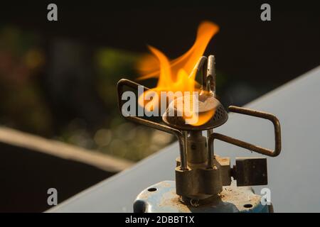 Eine Gasflamme Stockfoto