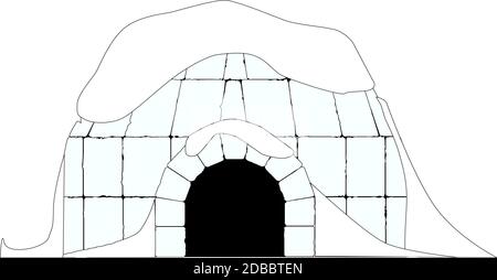 Ein Iglu isoliert auf weißem Hintergrund. Keine Netze oder ähnliches für einfache Bearbeitung. Stockfoto