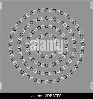 n optische Täuschung. Kreise, die zu geraten zu sein scheinen. Stockfoto