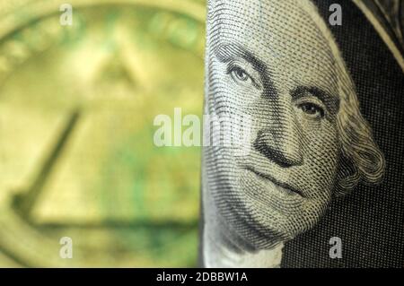 US-Dollar mit dem Auge der Vorsehung Stockfoto