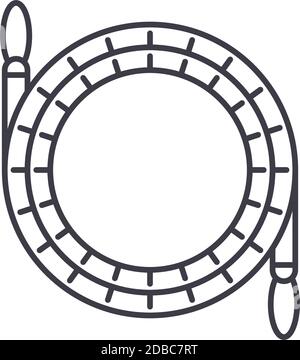 Seil-Konzept-Symbol, lineare isolierte Illustration, dünne Linie Vektor, Web-Design-Zeichen, Umriss-Konzept-Symbol mit editierbaren Strich auf weißem Hintergrund. Stock Vektor