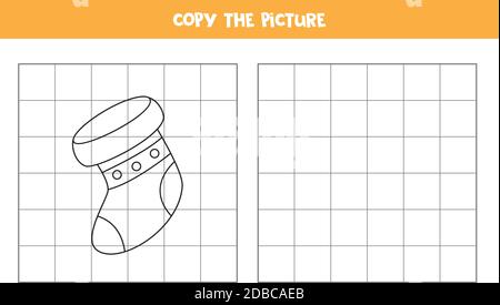 Kopieren Bild von Cartoon Socke. Lernspiel für Kinder. Stock Vektor