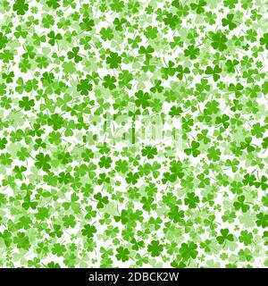 Shamrock oder Kleeblatt Blätter flach Design grün Hintergrund Muster Vektor Illustration. Stock Vektor