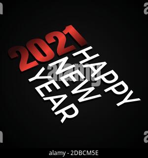 Frohes neues Jahr 2021 farbenfroher Text isoliert auf schwarzem Hintergrund. Happy New Year Element Design-Vorlage. Vektorgrafik EPS.8 EPS.10 Stock Vektor