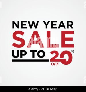 Neujahrsangebot im modernen Stil. Ein Design für die Vorlage von Verkaufskarten für die Gestaltung von Elementen. Vektorgrafik EPS.8 EPS.10 Stock Vektor