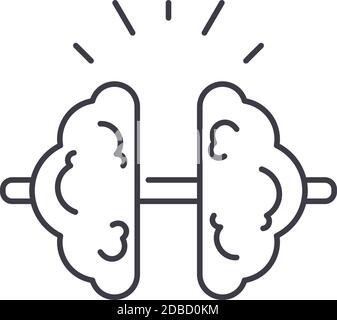 Psychologie-Symbol, lineare isolierte Illustration, dünne Linie Vektor, Web-Design-Zeichen, Kontur Konzept Symbol mit editierbaren Strich auf weißem Hintergrund. Stock Vektor