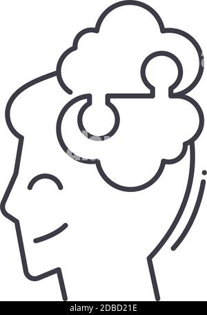 Psychologie Bild-Symbol, lineare isolierte Illustration, dünne Linie Vektor, Web-Design-Zeichen, Kontur Konzept Symbol mit editierbaren Strich auf weiß Stock Vektor