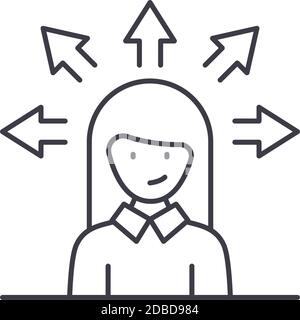 Job Opportunity Symbol, lineare isolierte Illustration, dünne Linie Vektor, Web-Design-Zeichen, skizzieren Konzept Symbol mit editierbaren Strich auf weißem Hintergrund Stock Vektor