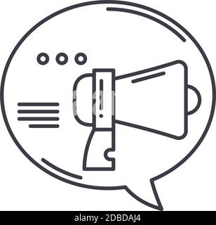 Job Alert Symbol, lineare isolierte Illustration, dünne Linie Vektor, Web-Design-Zeichen, Umriss Konzept Symbol mit editierbarer Kontur auf weißem Hintergrund. Stock Vektor