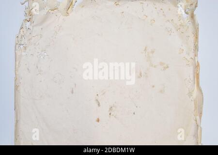 Papier mit Silberfisch verschluckt. Spuren von zertrümmert Silberfisch auf Vinyl-Umschlägen. Lepisma Stockfoto