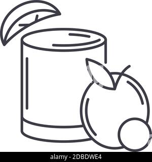 Juice Symbol, lineare isolierte Illustration, dünne Linie Vektor, Web-Design-Zeichen, Kontur Konzept Symbol mit editierbaren Strich auf weißem Hintergrund. Stock Vektor