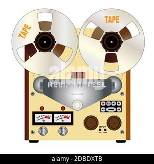 Ein typisches Reel-to-Reel Viertel Zoll Stereo-master Tonbandgerät. Stockfoto