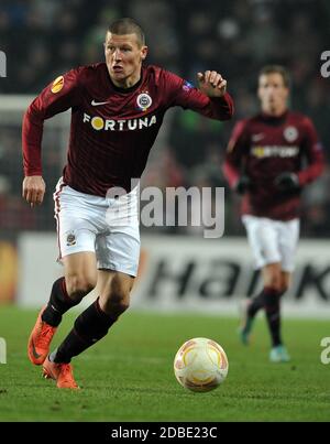 Prag, Tschechische Republik. Februar 2013. Europa League Play off Spiel 2012-2013, AC Sparta Praha gegen Chelsea FC, 0:1, 14. Februar 2013, Prag, Tschechische Republik. Manuel Pamic von Sparta Praha. *** Lokale Bildunterschrift: Slavek Ruta/ZUMA Wire/Alamy Live News Stockfoto