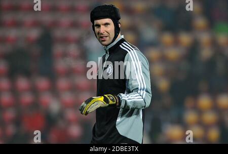 Prag, Tschechische Republik. Februar 2013. Europa League Play off Spiel 2012-2013, AC Sparta Praha gegen Chelsea FC, 0:1, 14. Februar 2013, Prag, Tschechische Republik. Torwart Petr Cech vom FC Chelsea. *** Lokale Bildunterschrift: Slavek Ruta/ZUMA Wire/Alamy Live News Stockfoto