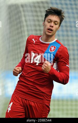 Mlada Boleslav, Tschechische Republik. März 2013. UEFA U-21 Europameisterschaft, Freundschaftsspiel, Tschechische republik gegen Ukraine, 1:1, 22. März 2013, Mlada Boleslav, Tschechische Republik. Vaclav Kadlec der Tschechischen Republik. *** Lokale Bildunterschrift: Slavek Ruta/ZUMA Wire/Alamy Live News Stockfoto