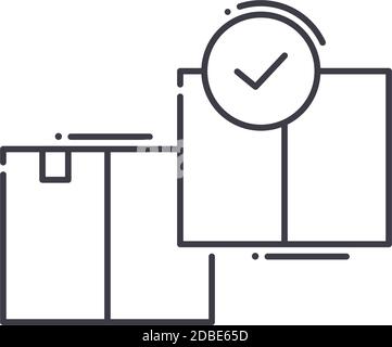 Produktionswahl Symbol, lineare isolierte Illustration, dünne Linie Vektor, Webdesign Zeichen, Umriss Konzept Symbol mit editierbaren Kontur auf weiß Stock Vektor