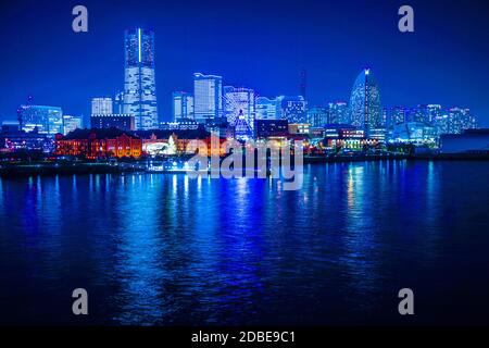 Minato Mirai Büro gesamte Beleuchtung. Drehort: Yokohama-Stadt kanagawa Präfektur Stockfoto