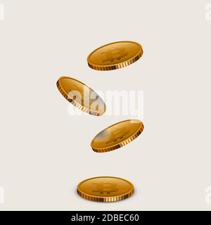 Vektor Moderne fallende Geld Bitcoin Hintergrund. Stock Vektor