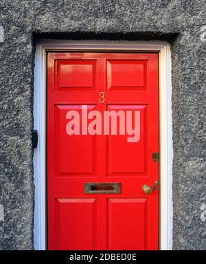 Detail von Front Door, House Number 3, Beast Banks, Kendal, Cumbria, England, Vereinigtes Königreich, Europa. Stockfoto