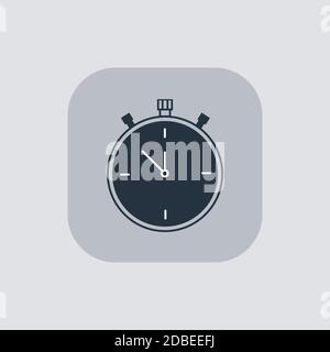 Vector modernes Stoppuhrsymbol auf grauem Hintergrund. Stock Vektor