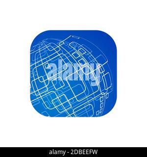 Vektor moderne Technologie-Symbol auf weißem Hintergrund. Globale Welt Hintergrund. Stock Vektor