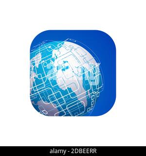 Vektor moderne Technologie-Symbol auf weißem Hintergrund. Globale Welt Hintergrund. Stock Vektor