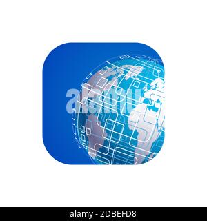 Vektor moderne Technologie-Symbol auf weißem Hintergrund. Globale Welt Hintergrund. Stock Vektor