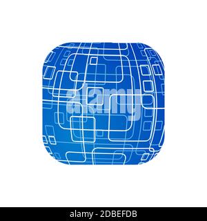 Vektor moderne Technologie-Symbol auf weißem Hintergrund. Globale Welt Hintergrund. Stock Vektor