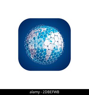 Vektor moderne Technologie-Symbol auf weißem Hintergrund. Globale Welt Hintergrund. Stock Vektor