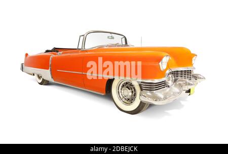 '54 Cadillac Eldorado Cabrio isoliert auf weiß. Stockfoto