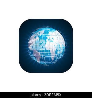 Vektor moderne Technologie-Symbol auf weißem Hintergrund. Globale Welt Hintergrund. Stock Vektor