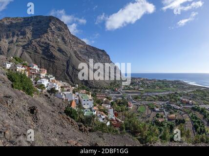 La Calera und das untere Valle Gran Rey auf der Insel La Gomera Stockfoto