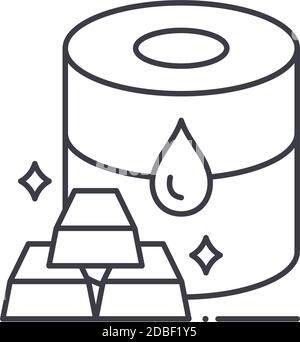 Commodities Symbol, lineare isolierte Illustration, dünne Linie Vektor, Web-Design-Zeichen, skizzieren Konzept Symbol mit editierbarer Kontur auf weißem Hintergrund. Stock Vektor