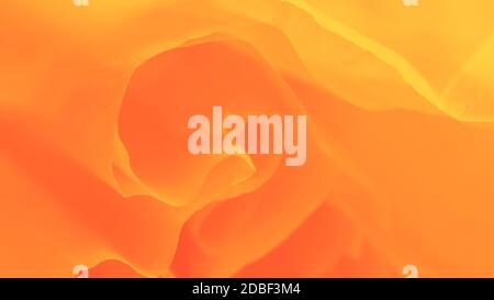 Orangegelber Hintergrund, weiches Papier einwickeln, abstrakter unscharfer Hintergrund Stockfoto