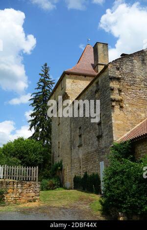 Schloss von Saint-Pompon in Frankreich Stockfoto