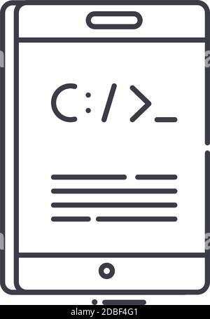 Befehlssymbol, lineare isolierte Illustration, Vektor mit dünnen Linien, Webdesign-Zeichen, Umrisskonzept-Symbol mit bearbeitbarer Kontur auf weißem Hintergrund. Stock Vektor