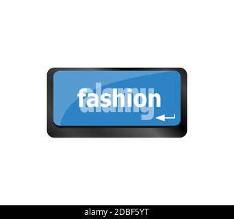 Computer-Tastatur mit Mode Wörter - sozialen Hintergrund Stockfoto