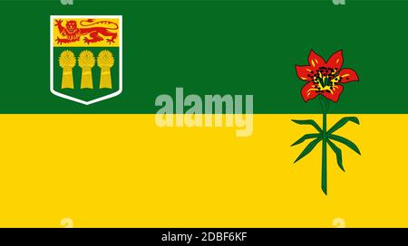 Flagge des kanadischen Staates Saskatchewan Stock Vektor
