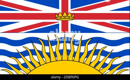 Flagge des kanadischen Staates British Columbia Stock Vektor