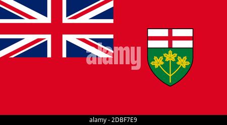 Flagge des kanadischen Staates Ontario Stock Vektor