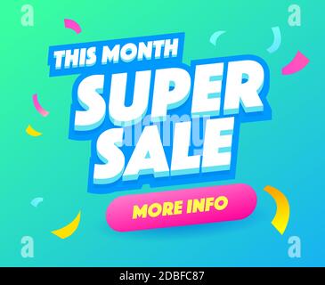 Super Verkauf quadratische Banner, bunte und verspielte Vektor-Design, Sonderangebot Banner. Super Verkauf Poster oder Flyer Design Wochenende Sonderangebot Banner Stock Vektor