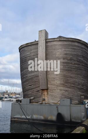 Verhalen ARK, schwimmende Ausstellung von bibelgeschichten, vertäut in Ipswich, Suffolk, england, uk Stockfoto