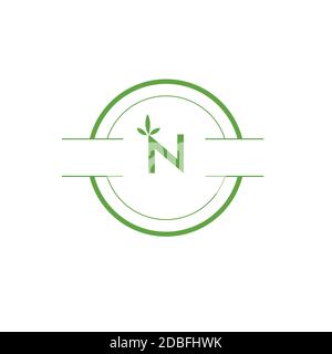 N Natur Logo Ökologie grün Leben Gesundheit Pflege. Stock Vektor