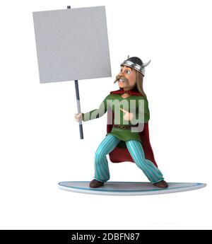 Fun 3D-gaulois Surfer Stockfoto