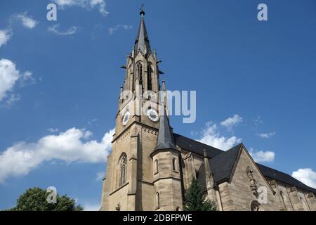 Katholische Pfarrkirche des Heiligen Herzens Jesu in Bad Kissinger Stockfoto