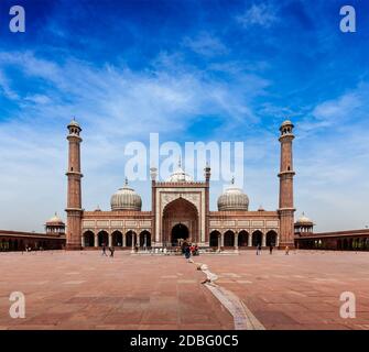 Jama Masjid - größte Moschee in Indien. Delhi, Indien Stockfoto