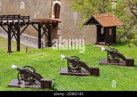 Festung Kanonen in Alba Carolina Citadel, Alba Iulia, Rumänien Stockfoto