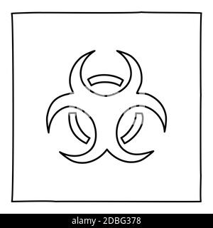 Doodle Hazard Icon oder Logo, handgezeichnet mit dünner schwarzer Linie. Stock Vektor